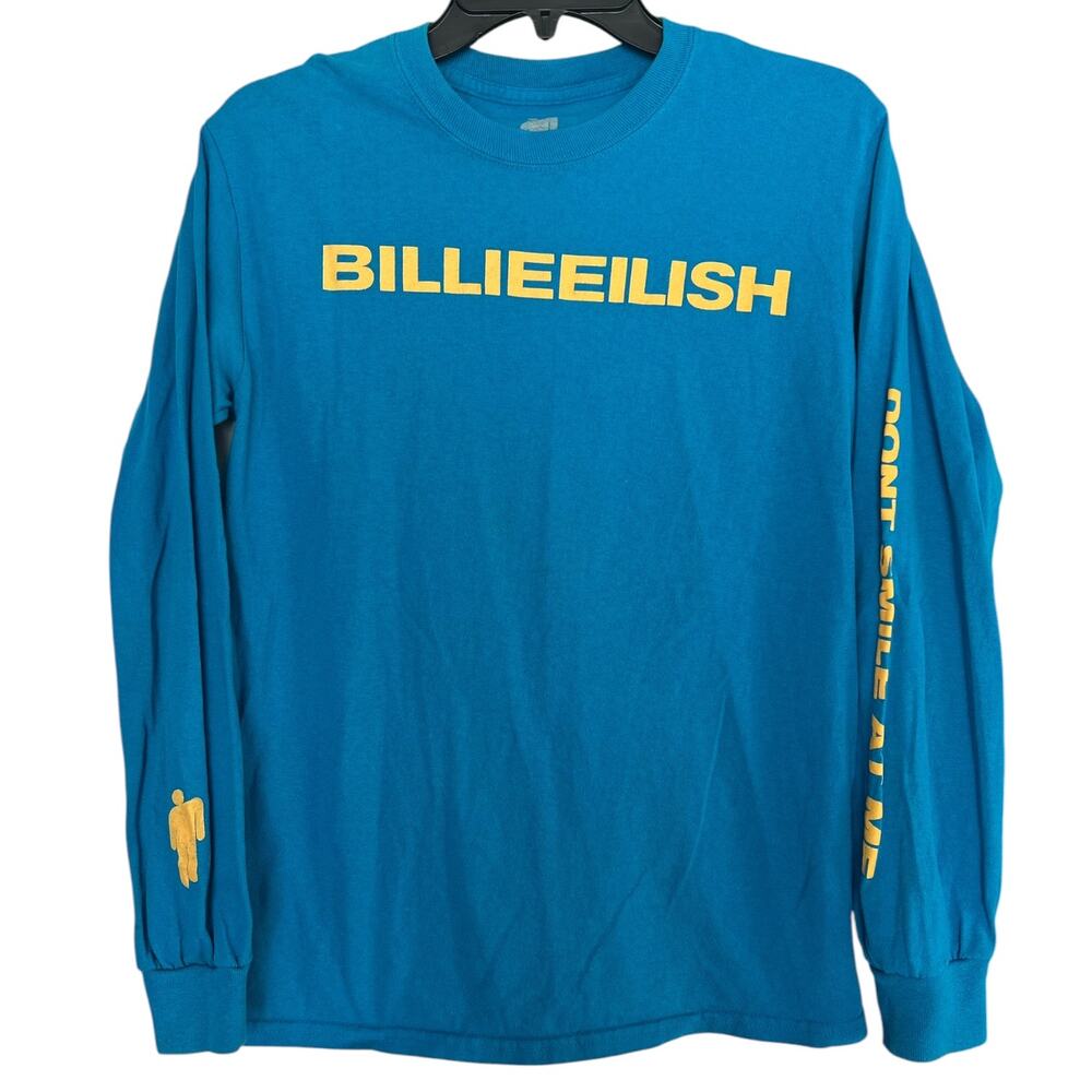 Billie Eilish Don’t Smile at Me Blue Long Sleeve Shirt Size Small
